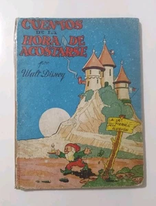 Antiguo CUENTOS PARA DORMIR 1930 Disney Mickey Aventuras Español 1ª Edición HC Libro España - Imagen 1 de 8