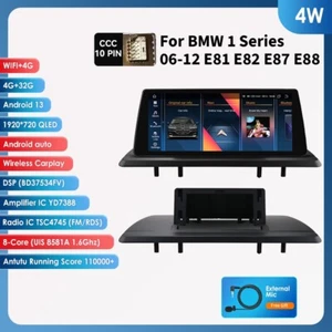 10.25"Android 13 Carplay Radio GPS For BMW E81 E82 E87 E88 1Series 130i 128i CCC - Foto 1 di 18