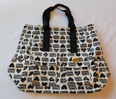 O'Neill Bolso de Playa Bolso de Mano Bolso para Libros Viaje Talla Única Off White Negro Usado Foto 1 de 4