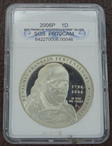 2006-P Benjamin Franklin Founding Father Silver Dollar Proof US Mint $1 - Picture 1 of 2