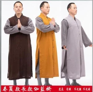 Neu Sommer Baumwolle lange ärmellose Mäntel Zen buddhistischer Mönch dünne Weste Tops Geschenk - Bild 1 von 17