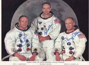 Apollo 11 - Neil Armstrong Edwin Aldrin Autogramm Autograph Michael Collins - Bild 1 von 1