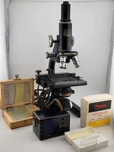 Large Vintage/Antique Spencer Buffalo USA Microscope W/Case & Multiple Parts - Picture 1 of 15