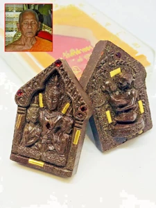 Khunpaen Lust Love Lover Orgasm Yint Key Be2551 Golden 9Takrut Thai Amulet 15892 - Imagen 1 de 8