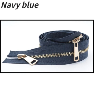 120cm Metal Zipper Copper Teeth Open-End Double-Sided Slider Pull for Sewing DIY - Image 1 of 4