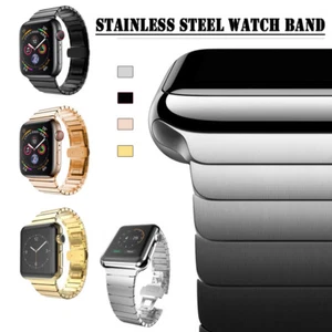 Stainless Steel Link Band Strap for Apple Watch 10 9 8 7 6 Ultra 2 44/45/46/49mm - Picture 1 of 30