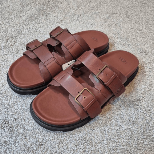 UGG Ciabatta Sandalo Uomo Capitola Fibbia Marrone Slide Taglia 11