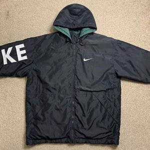 Abrigo Chaqueta Nike Reversible 2 en 1 Hechizo Acolchado Vintage Capucha Retro Años 90 L - Imagen 1 de 12