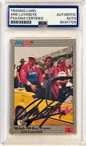 1991 All World Indy Arie Luyendyk Indianapolis 500 Signed Auto Card #44 PSA DNA - Picture 1 of 1