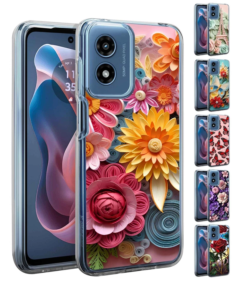 For Motorola Moto G Play 4G 2024 - Texture Design Impact Drop Proof Cover Case - Image 1 of 1