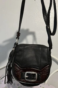 BRIGHTON  MISSION BAY Flap Saddle Bag MG Hidden Wallet Organizer CROSSBODY Bag - Picture 1 of 12