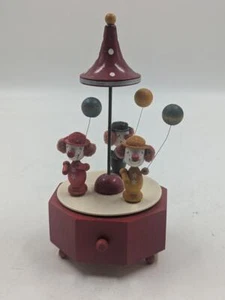 Vintage Schmid Wooden Music Box “Send in the Clowns” Spinning Carousel - Picture 1 of 5