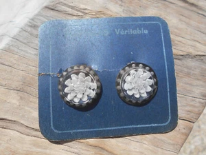 Une Paire de Boucles d'Oreille Clips en Lucite - 1950 ! - Picture 1 of 4