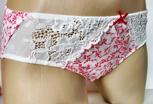 Gorgeous Soft Pink Floral n Lace Brief Knickers Low Rise Panties 20   W 38" - Picture 1 of 13