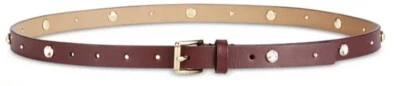 Michael Kors Womens SKINNY RHINESTONE BELT Burgundy Large - Image 1 of 4