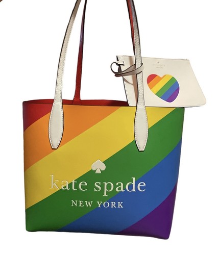 RARA borsa tote Kate Spade New York Pride WKR00515 bandiera arcobaleno LGBTQ ?️‍?