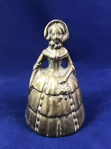 Vintage Brass Lady Bell Colonial Victorian Dress 4.5” Tall - Picture 1 of 9