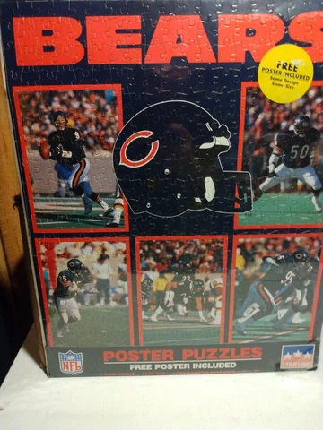 1988 NFL CHICAGO BEARS  400 piece puzzle w/poster from Starline 16x20 New RARE Cover