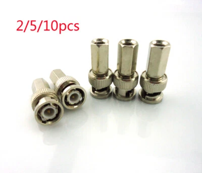 2/5/10X BNC Male Connector Adapter For Twist-On Coaxial CCTV Camera RG59 Cable - Image 1 of 4