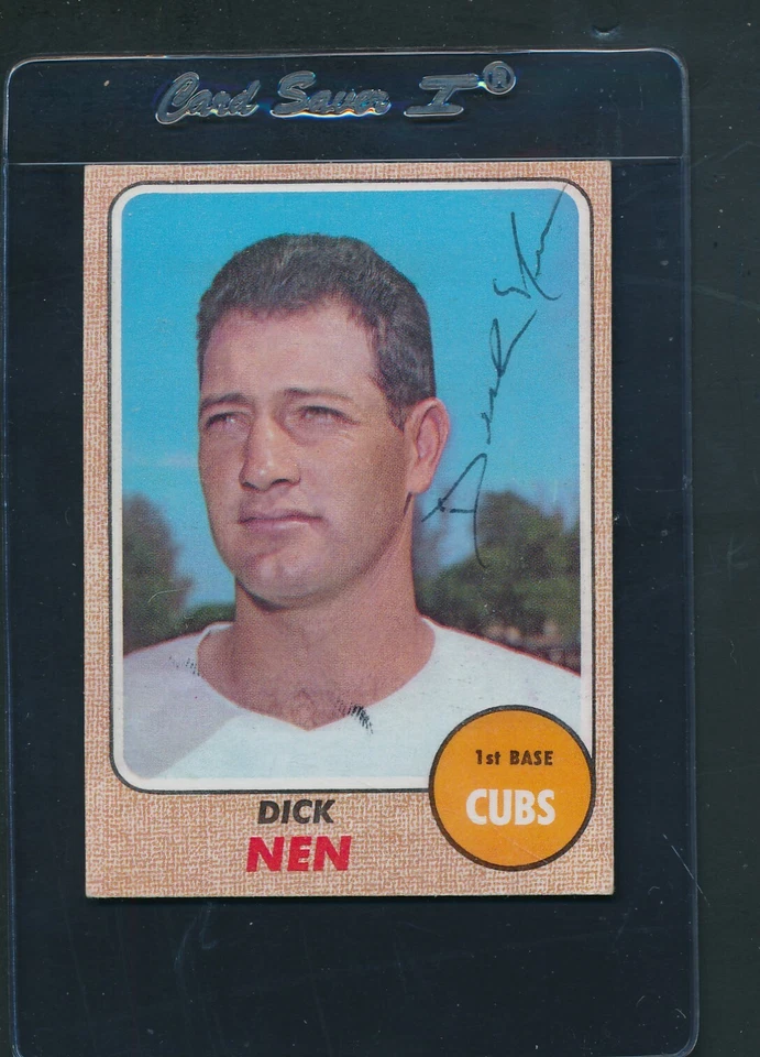 1968 Topps #591 Dick Nen Cubs Signed Auto *E4412 - Image 1 of 1