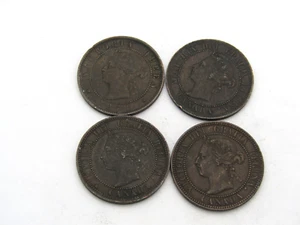 Lot Of 4, Queen Victoria Britain 1901/1884/1888/1871 Penny . A704 - Picture 1 of 7