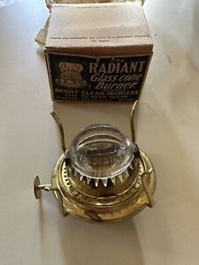 Antique 1905 Radiant Glass Dome Kerosene Oil Lamp #1 Burner unused original box