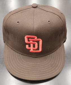 San Diego Padres 80's Brown Orange New Era Pro Model Fitted Hat - Picture 1 of 5