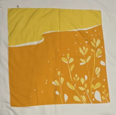 Bufanda Vintage Vera Neumann Naranja Amarillo Floral MCM Retro Cadera 26X26 Foto 1 de 4