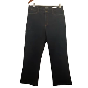 NYDJ Curvy Dark Wash Women Blue Denim Pants Size 14 Straight Leg Stretch Cotton - Picture 1 of 20