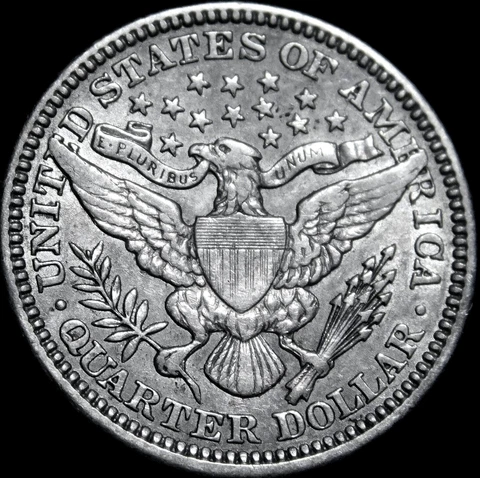 USA 1905 Barber Quarter Dollar Circulated .   A1-23-124 Cover
