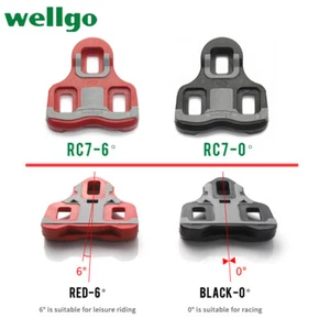 Wellgo Road Bike Pedals Cleats RC7 0°/6° Shoes Cleats Locking Plate Fit LOOK KEO - Picture 1 of 14