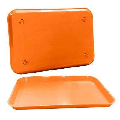 Bandeja de instrumentos de plástico dental naranja, tamaño B autoclaveble 13,25" x 9,75" Foto 1 de 4