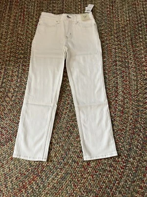 Pantalones de mezclilla para niñas Abercrombie niños tiro alto, calce recto, blanco roto talla 11/12 nuevos con etiquetas Foto 1 de 3
