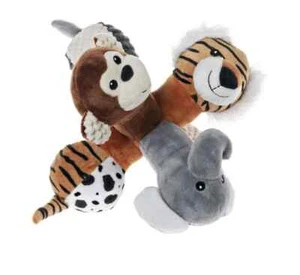 Cozy Buddy 8” Dog Plush Toy w/Squeakers Monkey Tiger Elephant M Dog Chew Level 2 - Picture 1 of 7