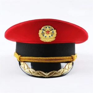 Unisex Army Hat Officer Soldier Cap Star Badge Fancy Dress Military Costume Chic - Picture 1 of 16