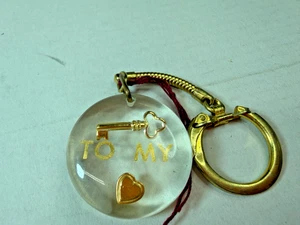 Vintage Schlüsselanhänger To My Heart Geschenk für Freundin Freund klar Plexiglas Harz H1 - Bild 1 von 3