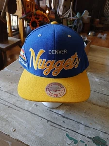 Denver Nuggets Mütze Erwachsene Einheitsgröße blau bestickt Mitchell & Ness NBA Snapback - Bild 1 von 9