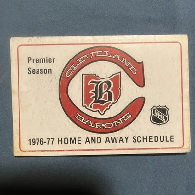 POCKET SCHEDULE NHL 1976-77 CLEVELAND BARONS FOREST CITY INAUGURAL - Image 1 of 4