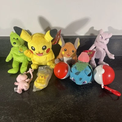 ¡Lote de peluches Pokémon vintage! Nuevo con etiquetas, gorro, blockbuster, clip de personaje Foto 1 de 4