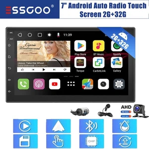 7" Android 13 2+32G Carplay Stereo Head Unit 2 DIN Radio MP5 USB DVR +MIC Camera - Picture 1 of 14