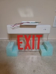Dual Lite LESCSRXWE LES Series Surface Mount Edge-lit LED Exit Sign [White] - Picture 1 of 10