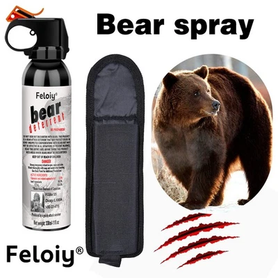 Feloiy Pepper Spray w/ Holster, 11 oz Cans, 30 ft Range, NEW