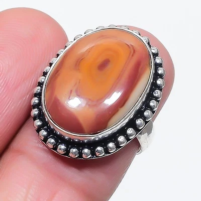 Roter Brekzi-Jaspis Edelstein-Ring handgefertigt antik Geschenk Schmuck 6,50 ... - Bild 1 von 4