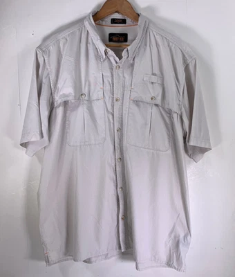 Orvis Lightweight Short Sleeve Shirt XL Mens Trout Bum Beige Check Vented Tech - Image 1 of 4