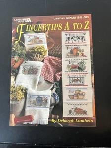 Leisure Arts #2706 Fingertips A to Z Deborah Lambein Towels Country 26 Designs - Picture 1 of 3