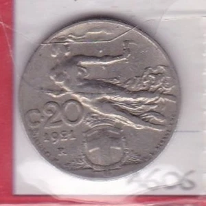 A606: Münze Coin Vittorio Emanuele III - 20 Cent 1921 Freiheit - Bild 1 von 1