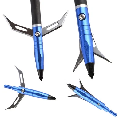 Archery Arrowheads Tips 2 Blade Screw Broadheads Compound Bow Shooting Hunting - Image 1 of 4