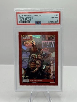 2019 Marvel Annual Upper Deck Hologram #73 Nuke Clones 13/20 PSA 8 - Image 1 of 2