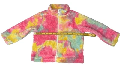 Chaqueta The Children Place de piel sintética teñida con corbata color niñas 18-24 meses usada Foto 1 de 4