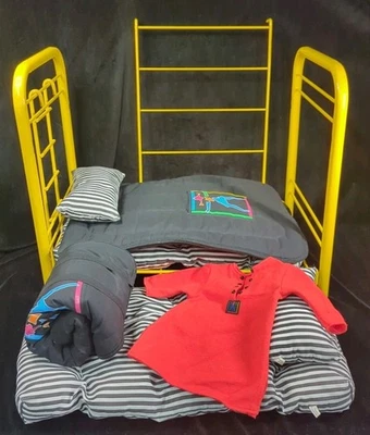 Lot PLEASANT CO. AMERICAN GIRL TODAY 1995 Yellow Bunk Bed Sleep Sack Bag Shirt - Image 1 of 4